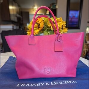 Dooney & Bourke Medium Russel Florentine Leather Tote in FUSHIA - Like New